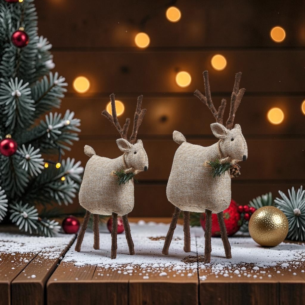 Handmade Christmas Textile Deer | Tweedie Reindeer