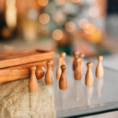 Handmade Wooden Mini Bowling Tabletop Set