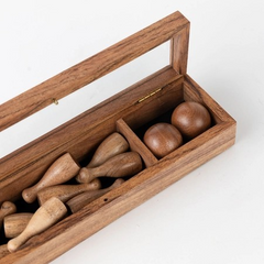 Handmade Wooden Mini Bowling Tabletop Set