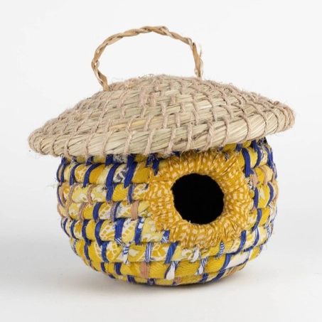 Handwoven Acorn Birdhouse | Recycled Sari
