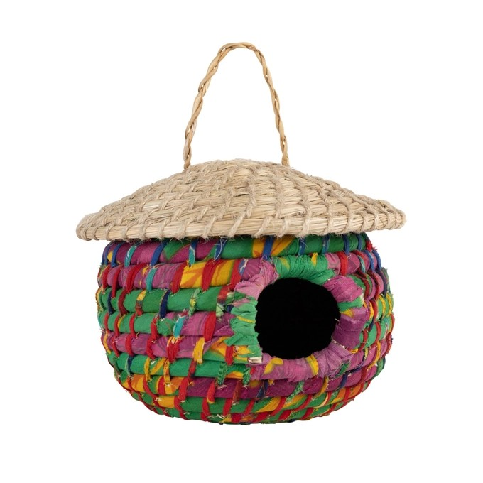 Handwoven Acorn Birdhouse | Recycled Sari