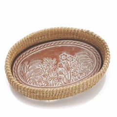 Handwoven Bread Warmer Basket | Terracotta Insert