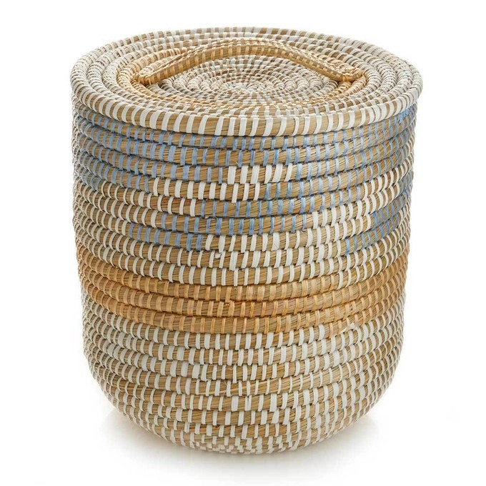 Handwoven Lidded Tall Basket | Kaisa Grass