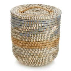 Handwoven Lidded Tall Basket | Kaisa Grass
