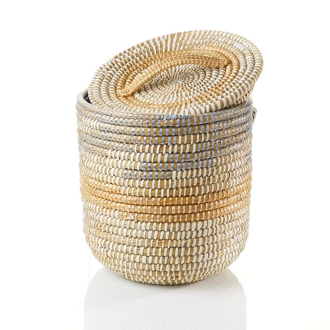 Handwoven Lidded Tall Basket | Kaisa Grass
