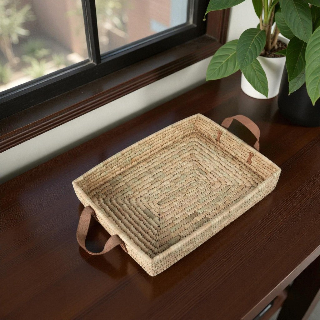Handwoven Rectangle Basket | Date Palm