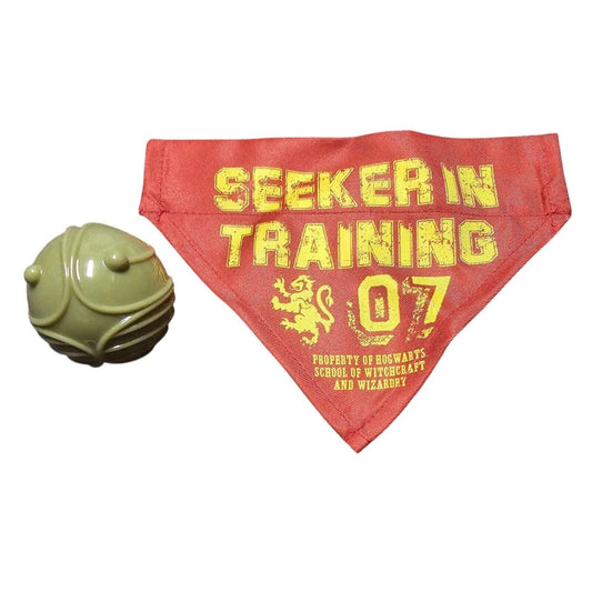 Harry Potter Pet Gift Set for Dogs Collar Bandana and Golden Snitch Play Ball - Sammi's Attic