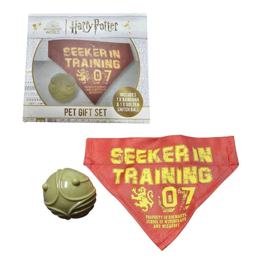 Harry Potter Pet Gift Set for Dogs Collar Bandana and Golden Snitch Play Ball - Sammi's Attic
