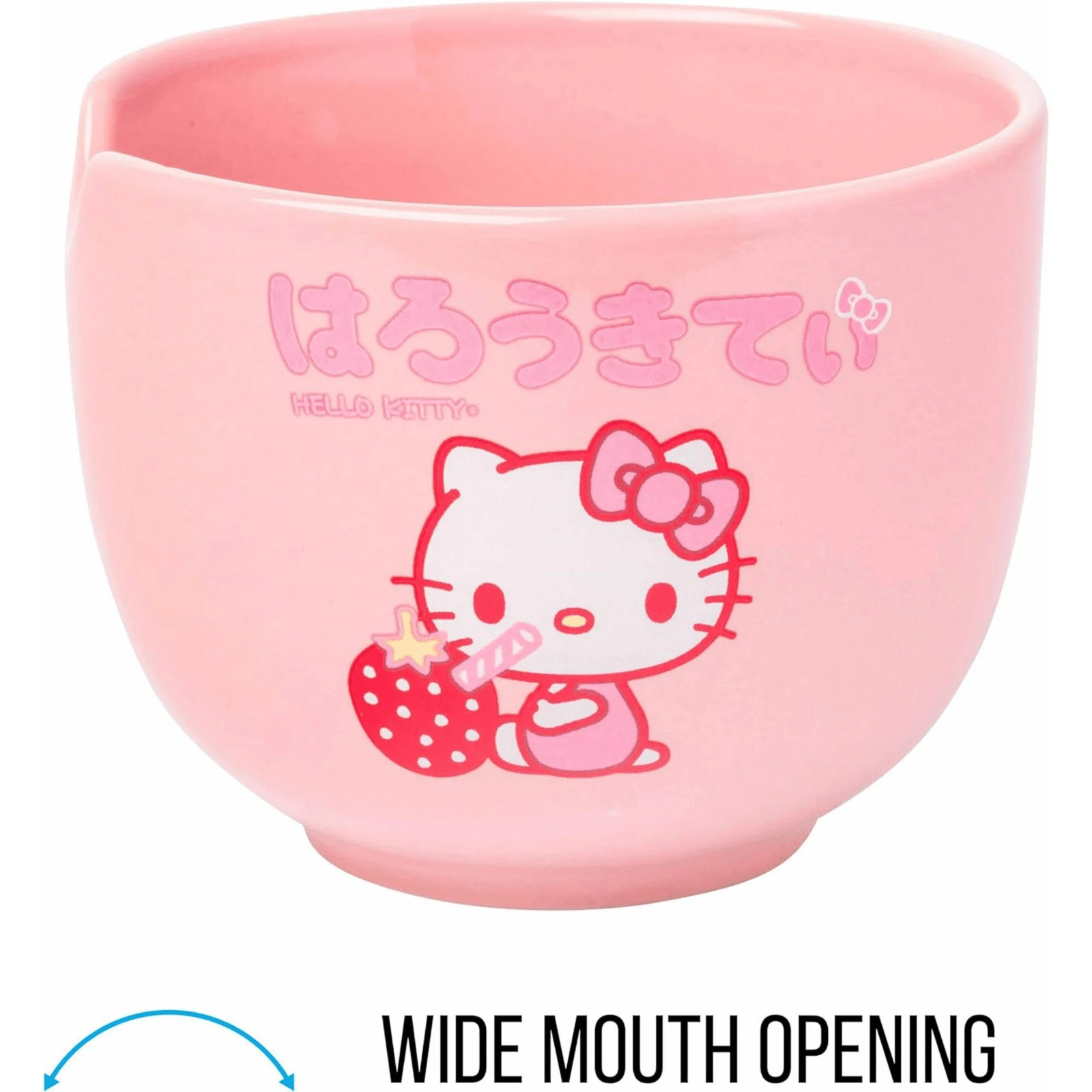 Hello Kitty Sanrio Ramen Noodle Bowl with Bamboo Chopsticks 20 oz Ceramic Bowl - Sammi's Attic