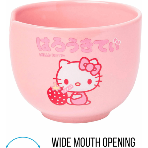 Hello Kitty Sanrio Ramen Noodle Bowl with Bamboo Chopsticks 20 oz Ceramic Bowl - Sammi's Attic