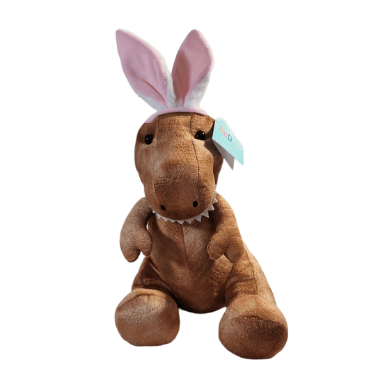 Hug Me Dinosaur T-Rex with Bunny Ears Easter Stuffed Animal Plush 14" - Sammi's Attic