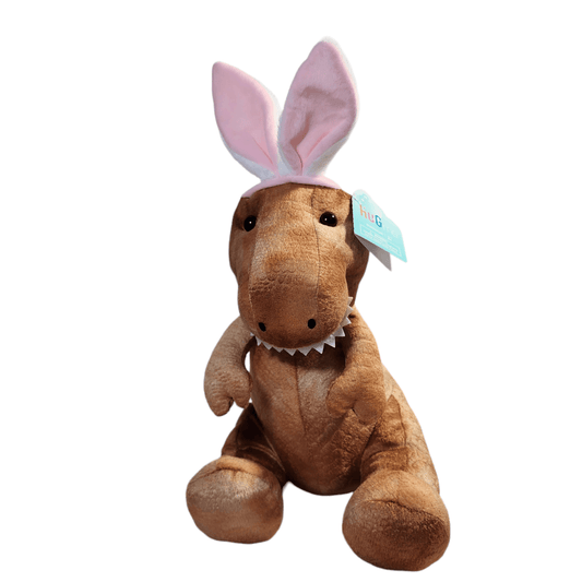 Hug Me Dinosaur T-Rex with Bunny Ears Easter Stuffed Animal Plush 14" - Sammi's Attic