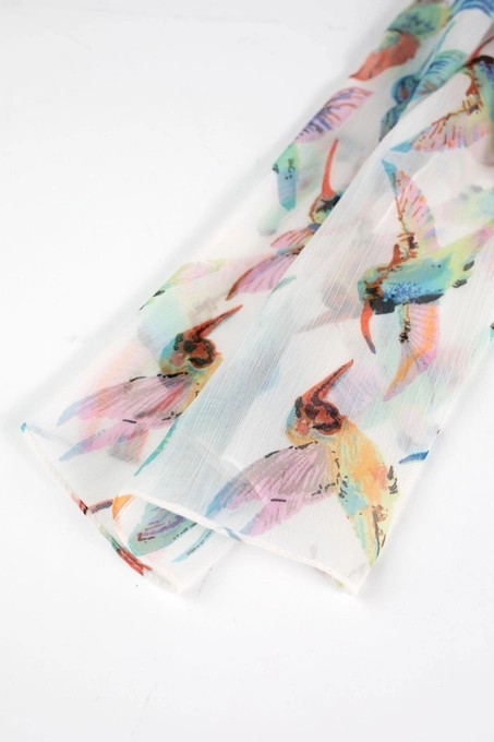 Hummingbird Chiffon Scarf