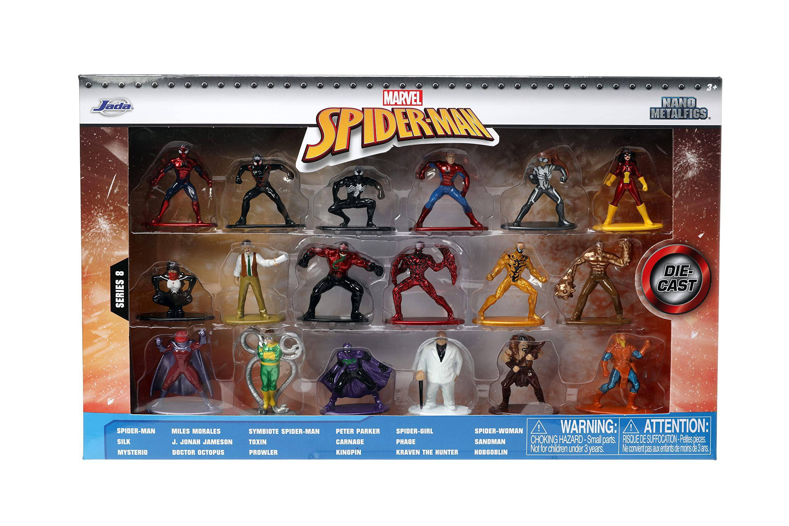 Jada Toys Marvel Spider-Man 18-Pack Series 8 Die-cast Figures, Toys for Kids and Adults