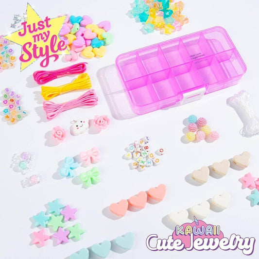 Kawaii Cute Charms Jewelry Making Kit Beads Glow Alphabet with Bead Case - Sammi's Attic
