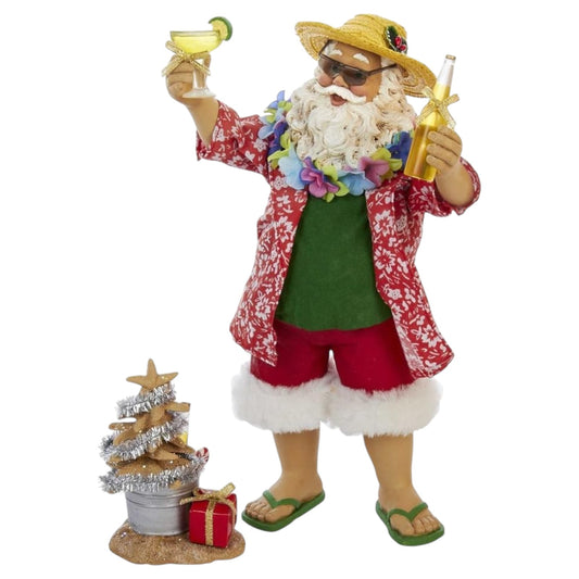 Kurt Adler Fabriche' Beach Santa, 10-Inch, 2-Piece set - Sammi's Attic