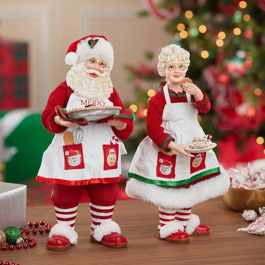 Kurt S. Adler 10.5-Inch Fabriché Mr. and Mrs. Santa, 2-Piece Set - Sammi's Attic