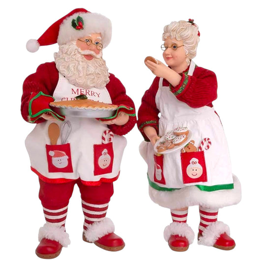 Kurt S. Adler 10.5-Inch Fabriché Mr. and Mrs. Santa, 2-Piece Set - Sammi's Attic