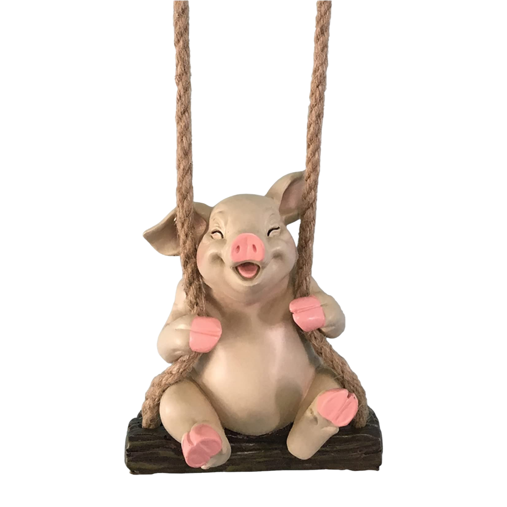 Laughing Pig Garden Figurine Hanging Decor