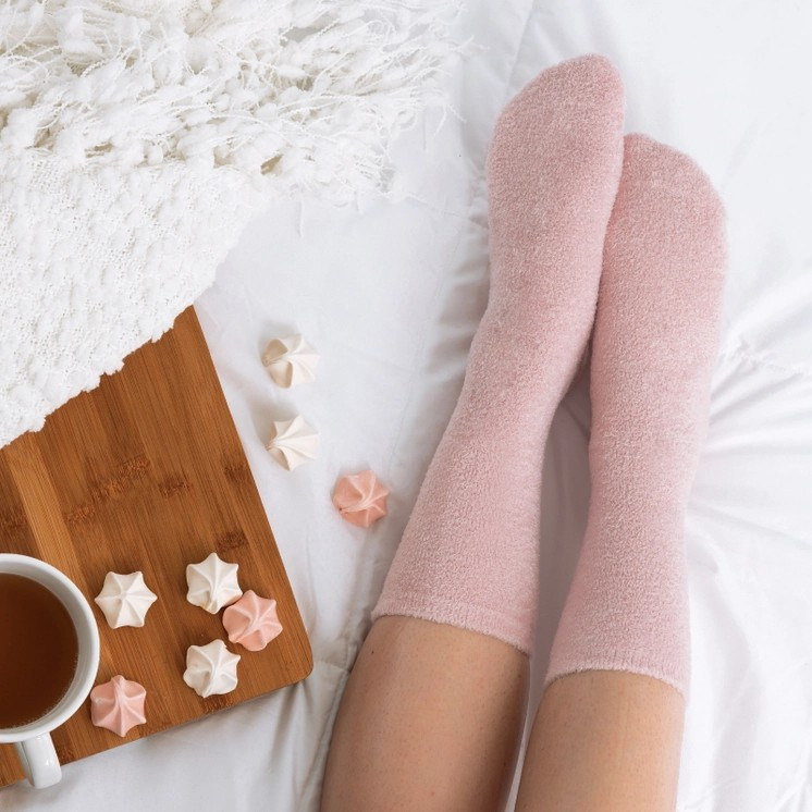 Lemon Lavender You Had Me At Aloe Super Soft Spa Socks | Pink