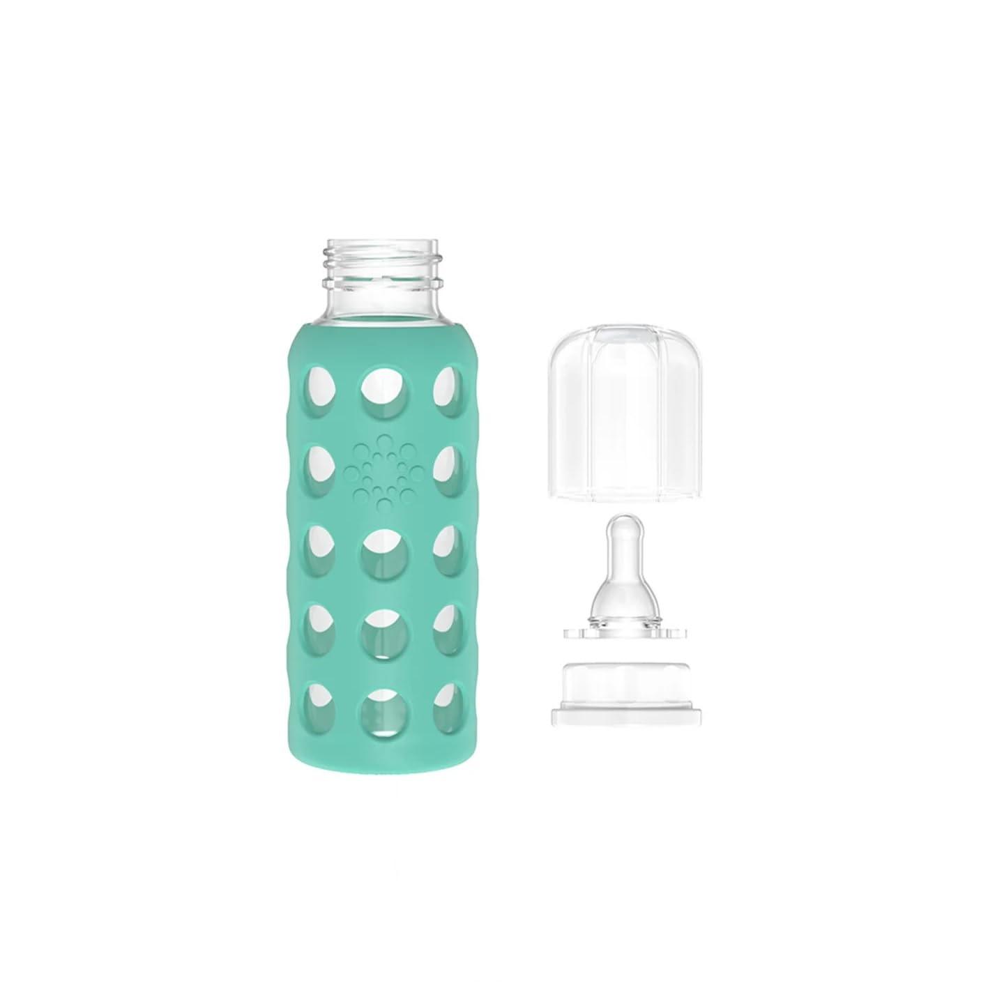 Lifefactory Glass Baby Bottles with Silicone Protection - 3-PACK, 9 Ounce Bottles, (1- Kale, 1- Grape & 1- Blueberry)