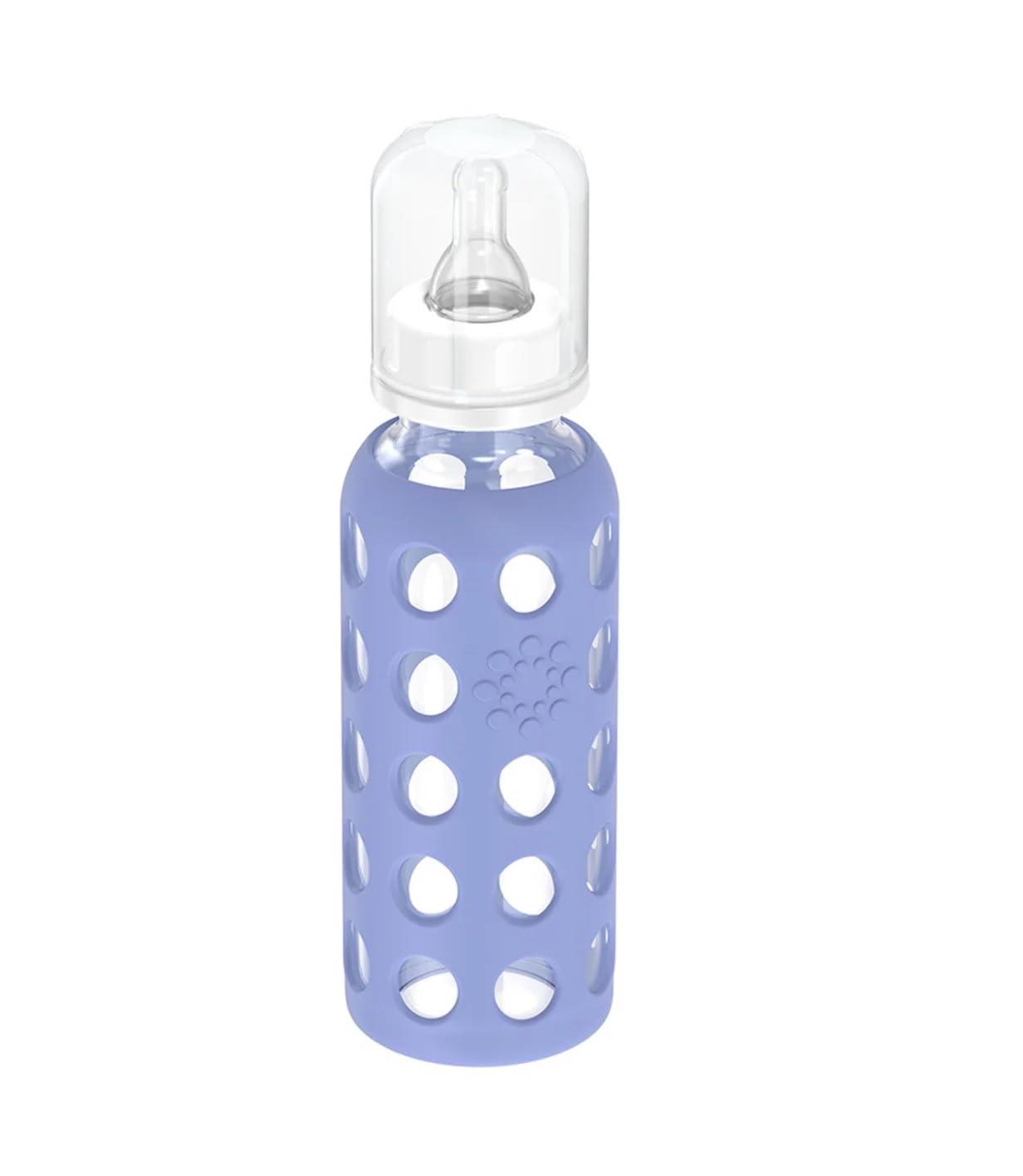 Lifefactory Glass Baby Bottles with Silicone Protection - 3-PACK, 9 Ounce Bottles, (1- Kale, 1- Grape & 1- Blueberry)