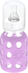 Lifefactory Glass Baby Bottles with Silicone Protection - 4-Pack, 4 oz Each Bottle (2- Blanket & 2- Lavender)