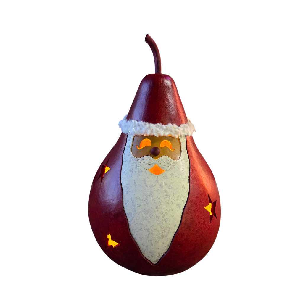 Light Up Red Santa Gourd | Hand Dyed