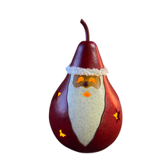Light Up Red Santa Gourd | Hand Dyed