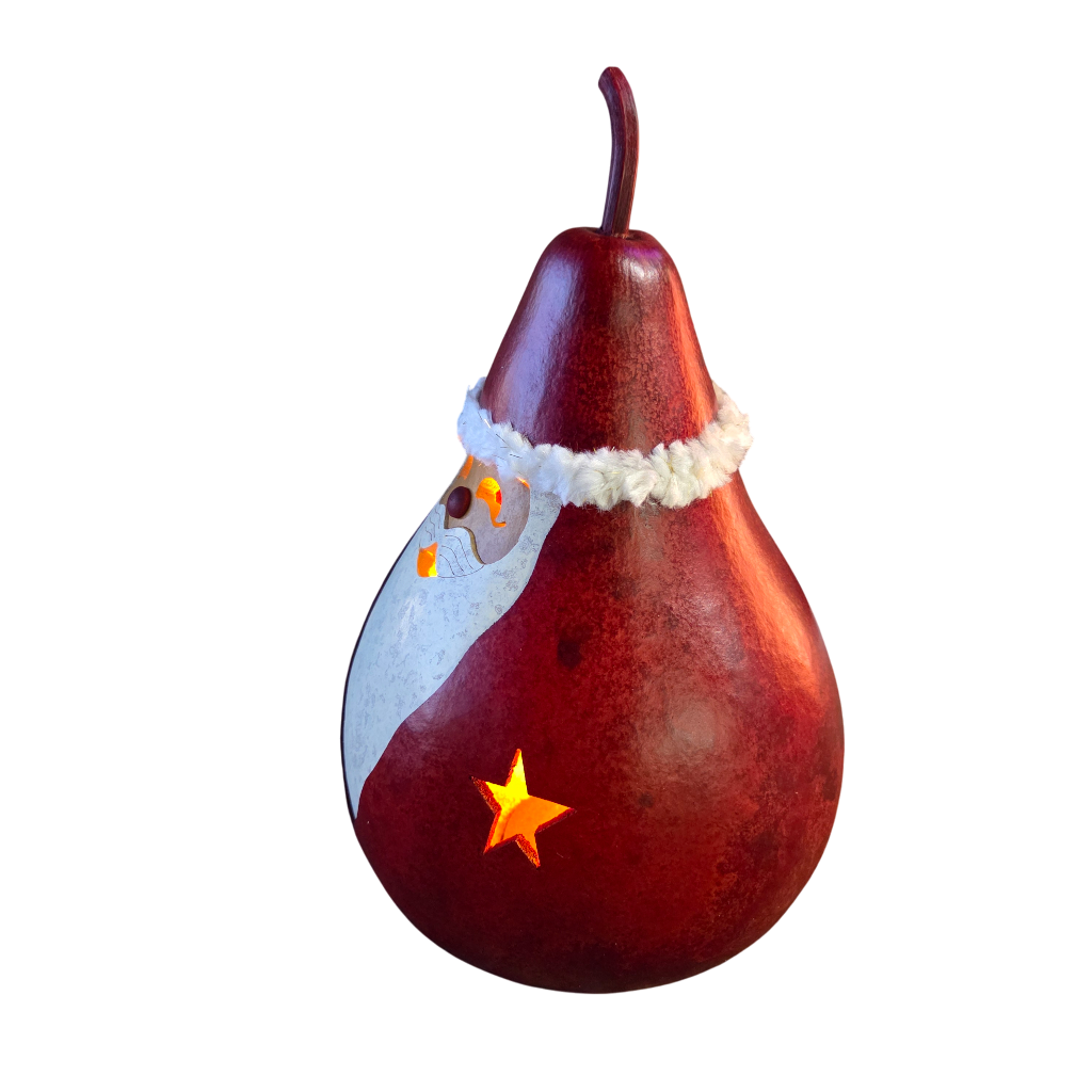 Light Up Red Santa Gourd | Hand Dyed