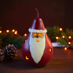 Light Up Red Santa Gourd | Hand Dyed
