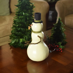 Light Up Snowman Gourd with Arms | Hand Crafted