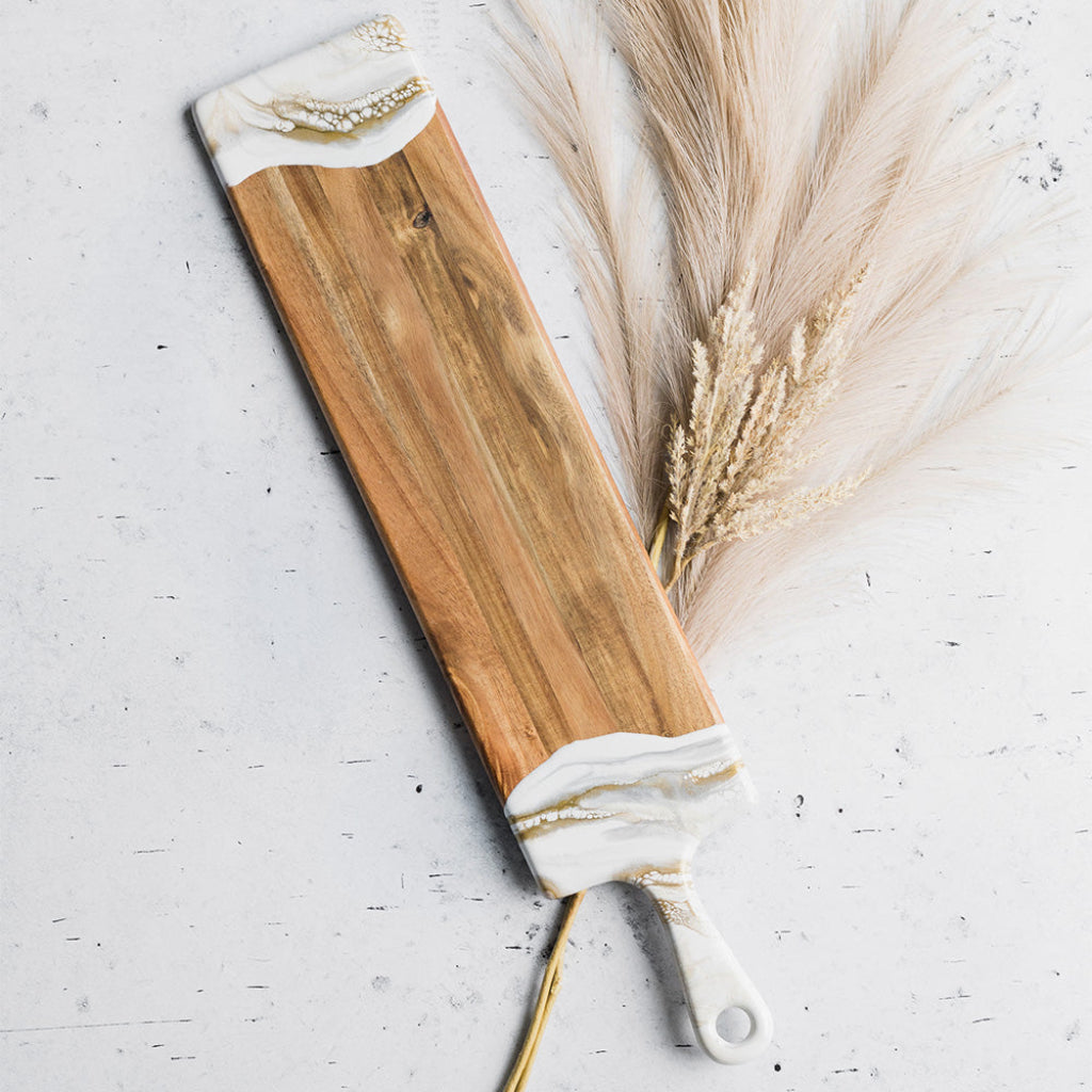 Lynn & Liana Designs | Baguette Charcuterie Board | Wood Resin Cheese Board