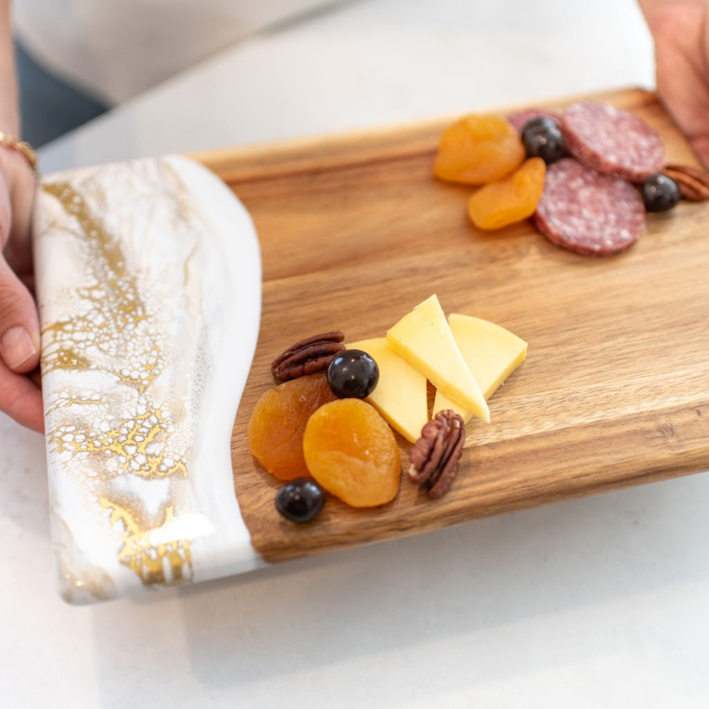 Lynn & Liana Designs | Date Night Charcuterie Board | Wood Resin Cheese Board