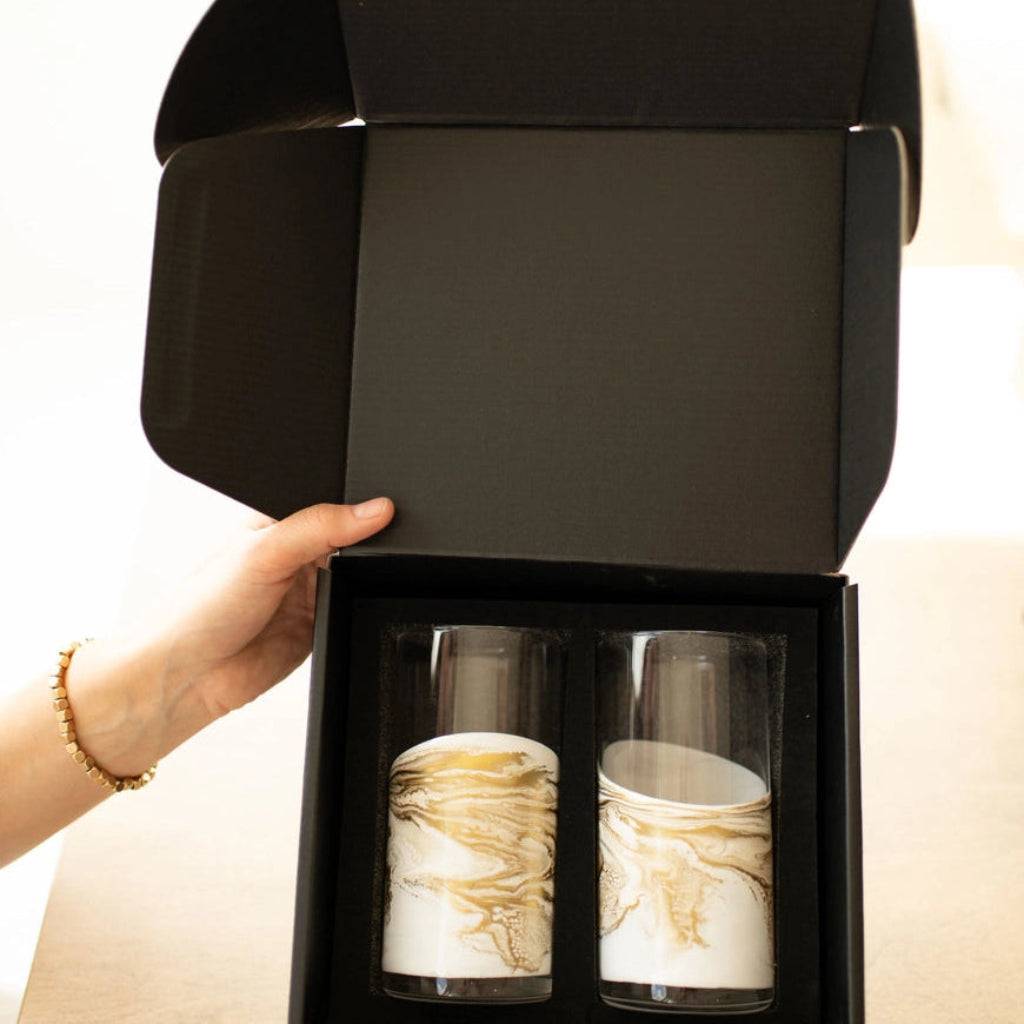 Lynn & Liana Designs | Highball Glasses | Resin Accented | Set of 2 (draft)