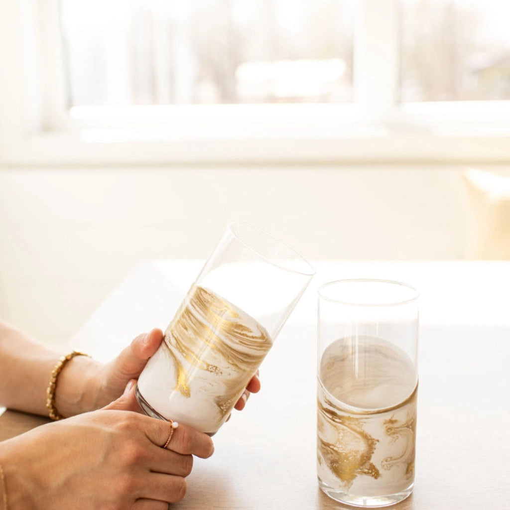 Lynn & Liana Designs | Highball Glasses | Resin Accented | Set of 2 (draft)