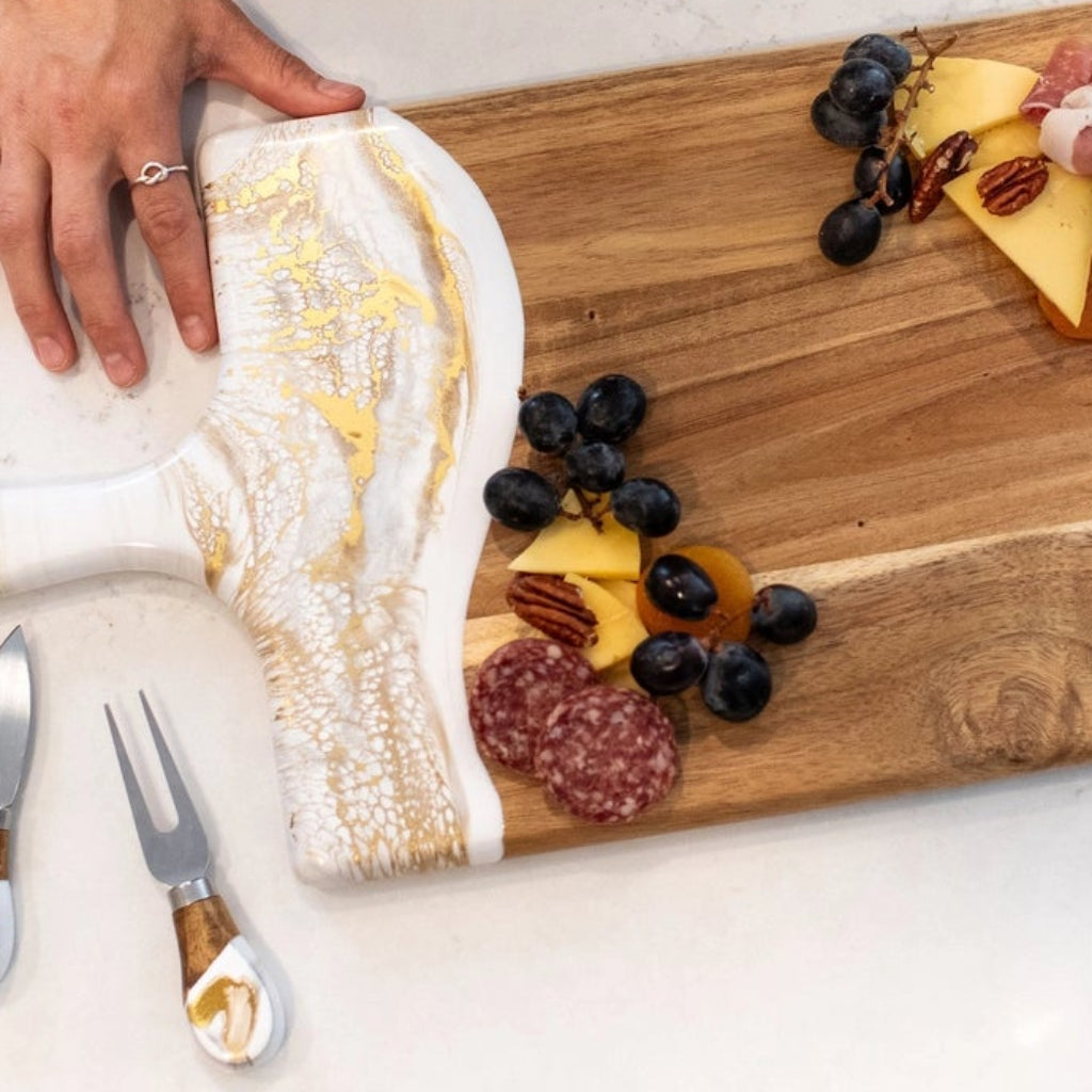 Lynn & Liana Designs | Large Charcuterie Board | Wood Resin Cheese Board