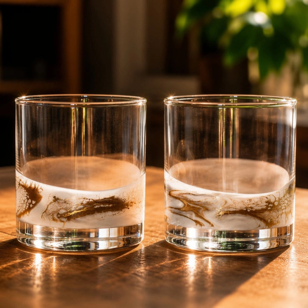 Lynn & Liana Designs | Whiskey Glasses | Resin Accented | Set of 2 (draft)