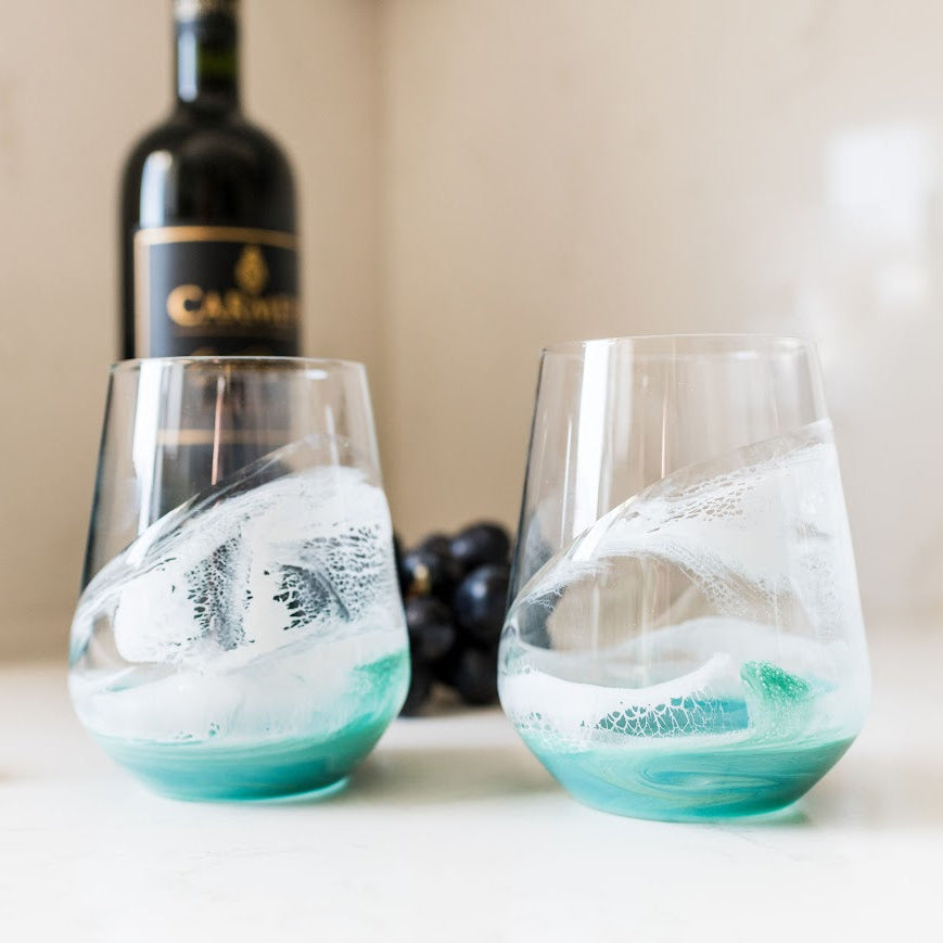 Lynn & Liana Designs | Wine Glasses | Resin Accented | Set of 2
