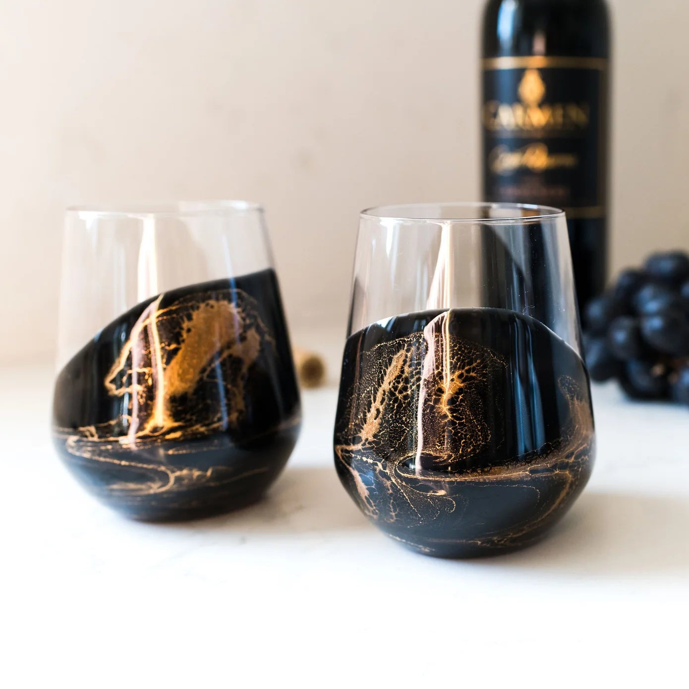 Lynn & Liana Designs | Wine Glasses | Resin Accented | Set of 2