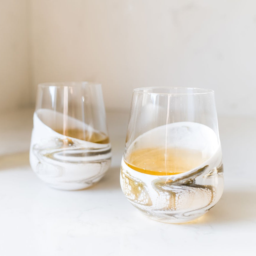 Lynn & Liana Designs | Wine Glasses | Resin Accented | Set of 2
