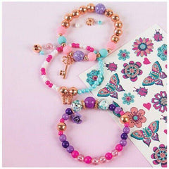 Make it Real Charm Bracelet Jewelry Kit with Matching Tattoos DIY Ages 8+