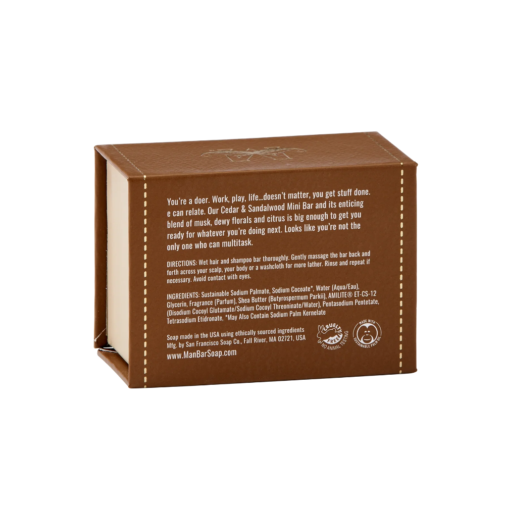 Man Bar Mini | Cedar & Sandalwood | Hair & Body 4 oz