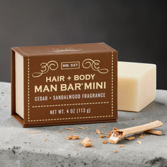 Man Bar Mini | Cedar & Sandalwood | Hair & Body 4 oz