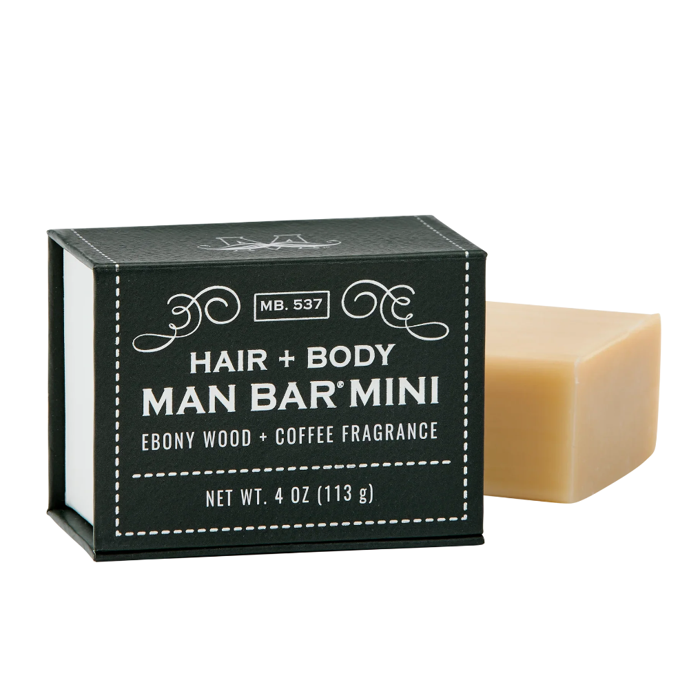 Man Bar Mini | Ebony Wood & Coffee | Hair & Body 4 oz