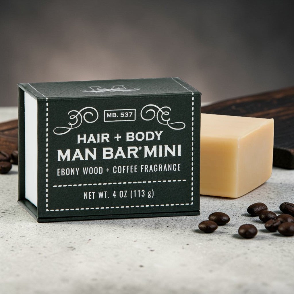 Man Bar Mini | Ebony Wood & Coffee | Hair & Body 4 oz