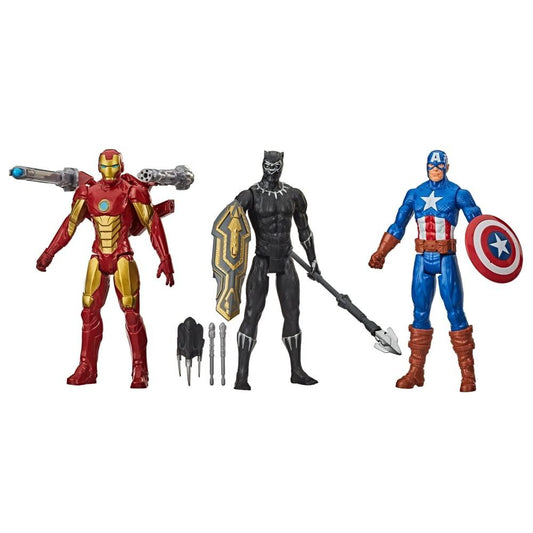 Marvel Avengers Titan Hero Series Blast Gear 3-Figure Pack (Captain America, Black Panther, and Iron Man) - Sammi's Attic