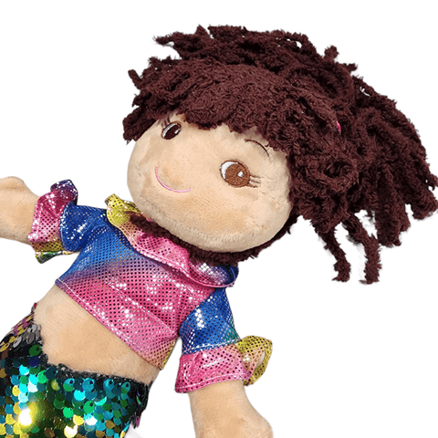 Mermaid Doll Plush Stuffed Toy 14" Soft Body Rainbow Sequins - Sammi's Attic