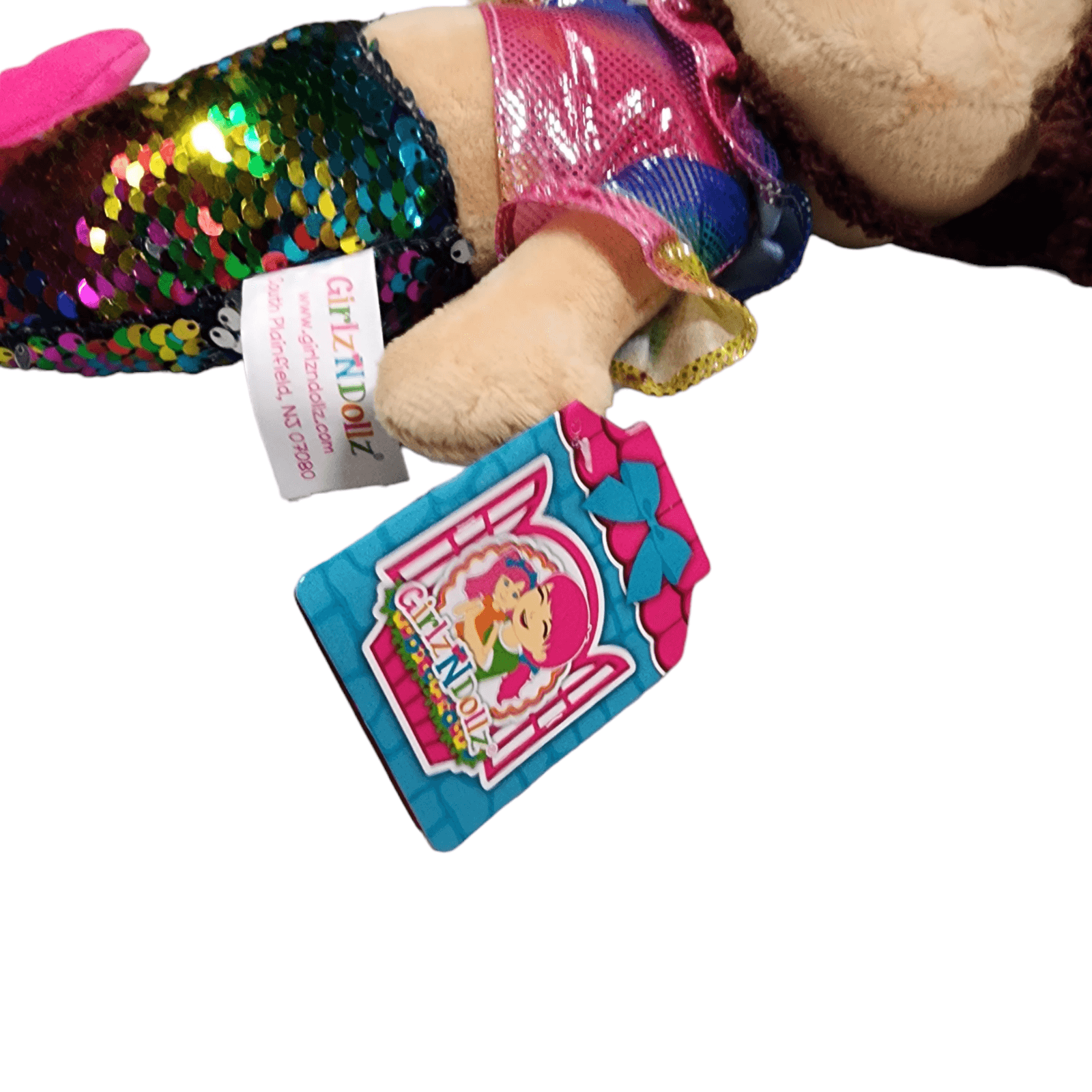 Mermaid Doll Plush Stuffed Toy 14" Soft Body Rainbow Sequins - Sammi's Attic