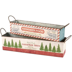 Metal Christmas Bin Set